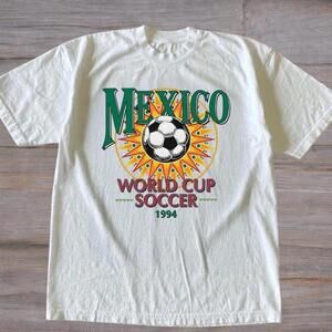 Gildan Men White T-Shirt, White World Cup Soccer Graphic Tee